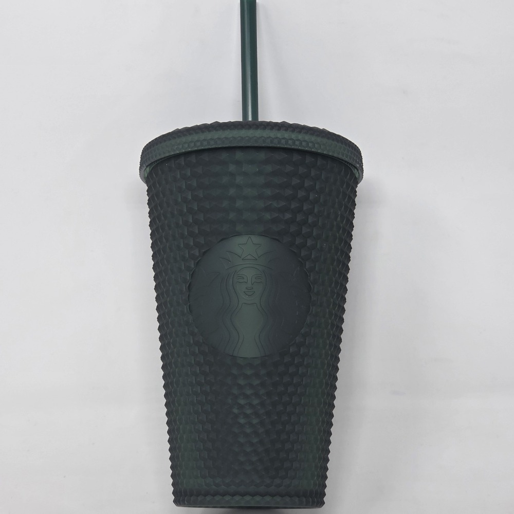 NEW 2022 Starbucks Matte Dark Green Grande Touch Studded 16 oz‎ Tumbler Cold Cup